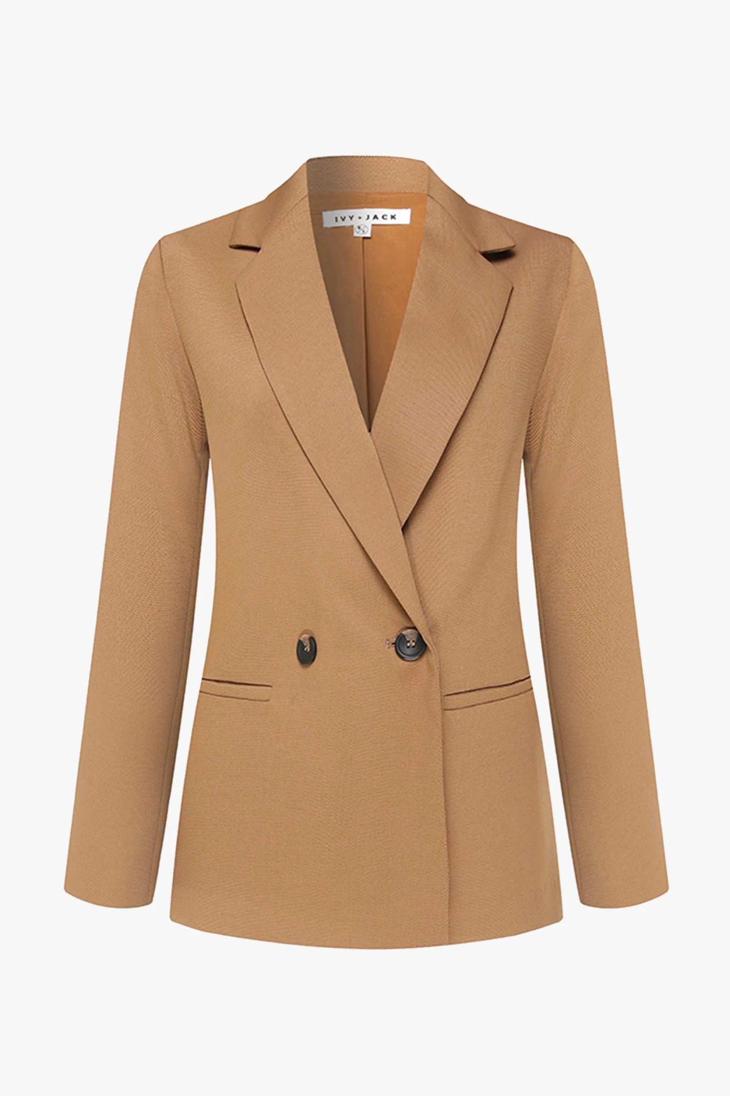 Ivy + Jack New In Mason Walnut Textured Plain Linen Boyfriend Blazer