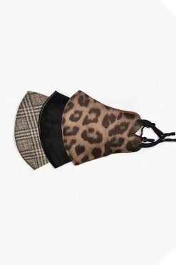 Queen Of The Foxes Animal Black Plaid Face Masks Pack Of 3