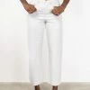 Among The Brave Molly Antique White Wide Leg Cropped Denim Jean