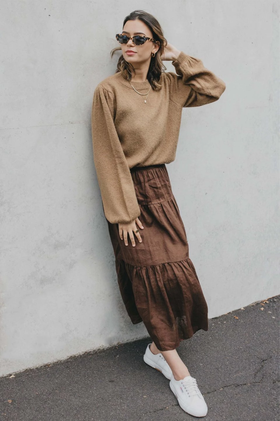 Seeking Lola Montana Toffee Blouson Sleeve Jumper New In