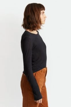 Brixton Montauk Linen Blend Black LS Tee