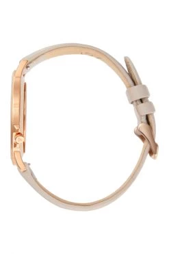 AOI Jewellery Osaka Rose Gold With White Face 40mm Watch With Grey Leather Strap