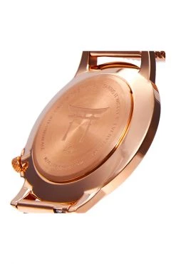 AOI Jewellery Osaka Rose Gold With White Face 40mm Watch With Grey Leather Strap