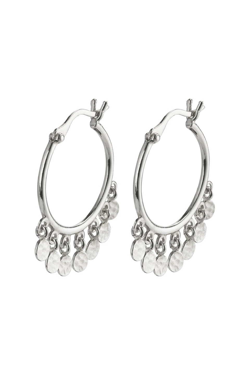 Pilgrim Panna Silver Charm Hoop Earrings Jewellery