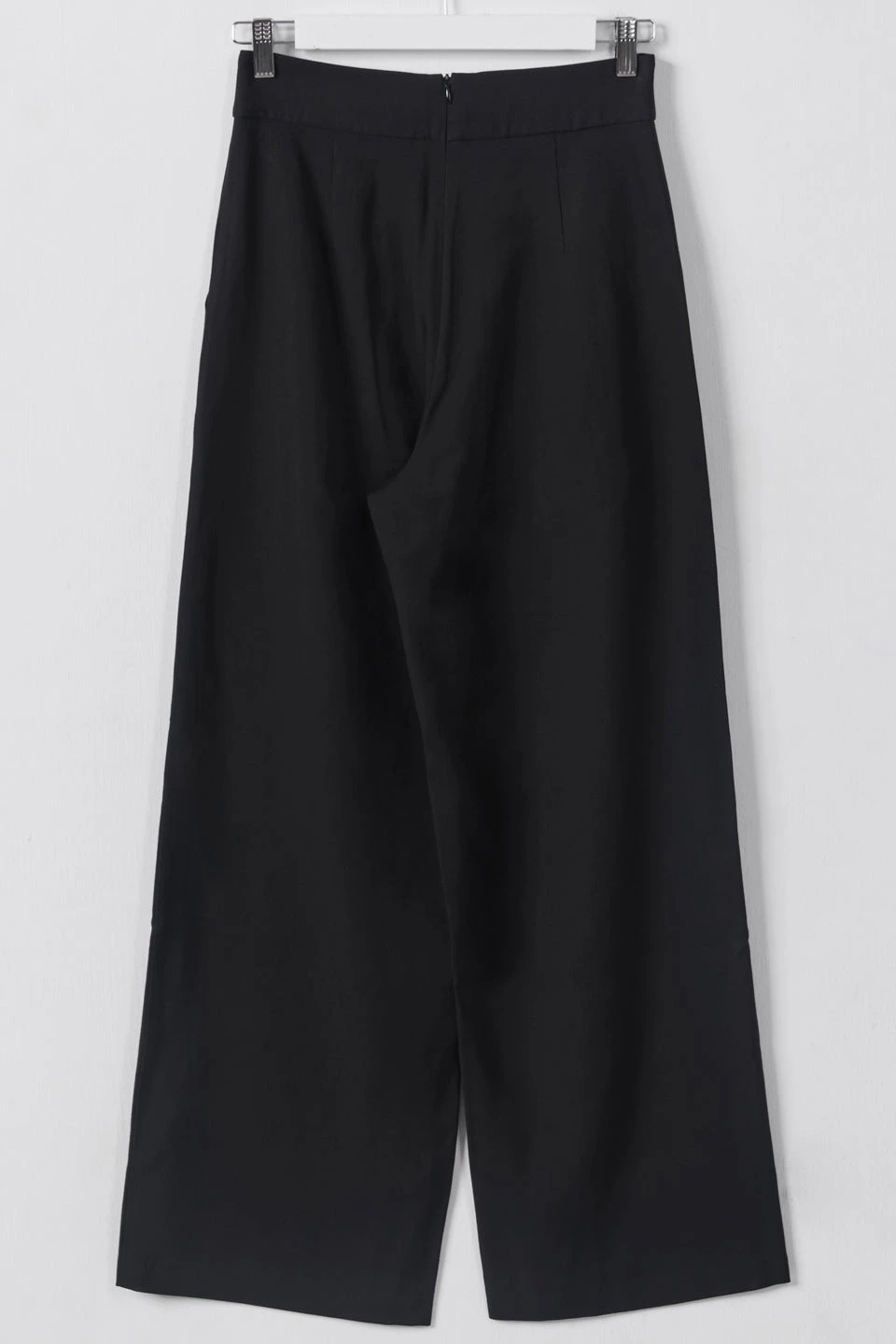 Among The Brave Pants Effortless Black Viscose Deep Band Wide Leg Pant