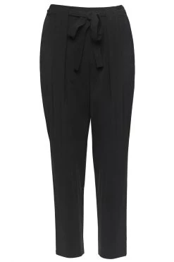 Among The Brave Pants Spirited Black Tie Front Tapered Cupro Pant
