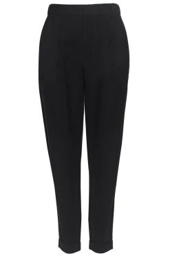Among The Brave New In Essential Black Tapered Viscose Boyfriend Cuffed Pant