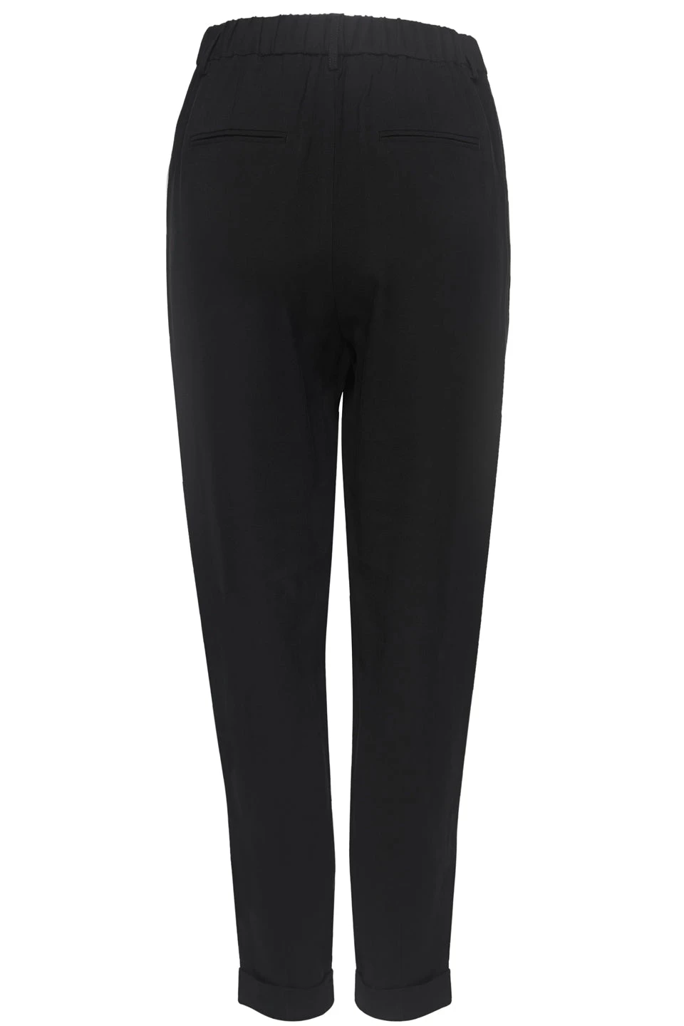 Among The Brave New In Essential Black Tapered Viscose Boyfriend Cuffed Pant
