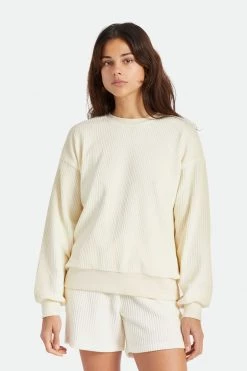 Brixton Tops & Tees Dazed Dove Corded Velour Crew