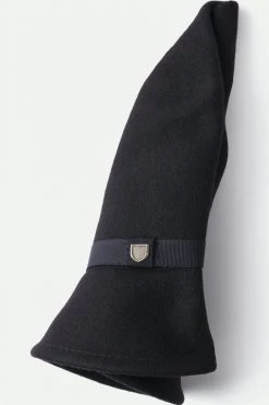 Brixton Hats & Beanies Messer Packable Fedora Black Wool Felt Hat