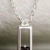 Silver Linings Realm Silver Square Necklace With Black Garnet Jewellery