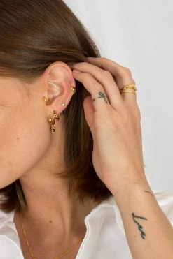 Brie Leon Jewellery 925 CS Black Redondo Pillar Silver Sleeper Earrings