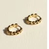 Brie Leon Jewellery 925 CS Black Redondo Pillar Gold Sleeper Earrings