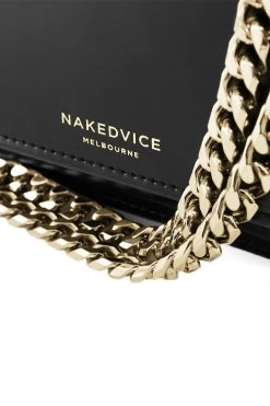 Nakedvice The Regis Gold Chain Side Bag Black