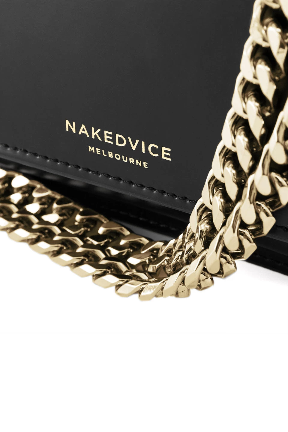 Nakedvice The Regis Gold Chain Side Bag Black
