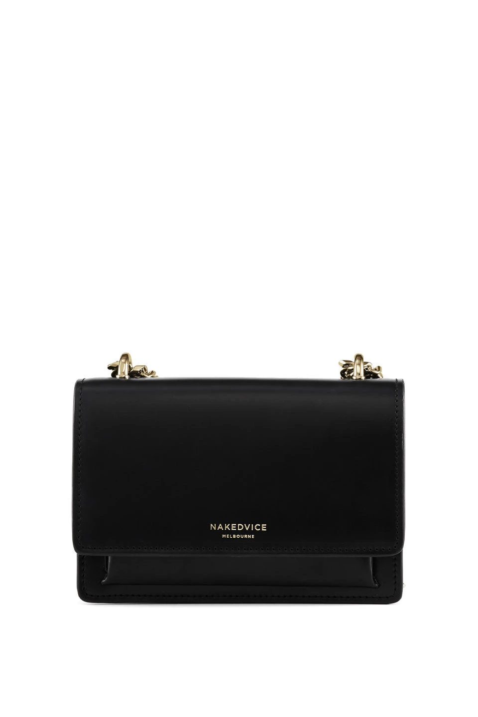 Nakedvice The Regis Gold Chain Side Bag Black
