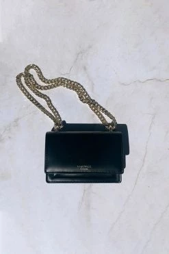 Nakedvice The Regis Gold Chain Side Bag Black