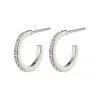 Pilgrim Roberta Pi Silver Plated Crystal 12mm Earrings