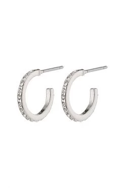 Pilgrim Roberta Pi Silver Plated Crystal 12mm Earrings