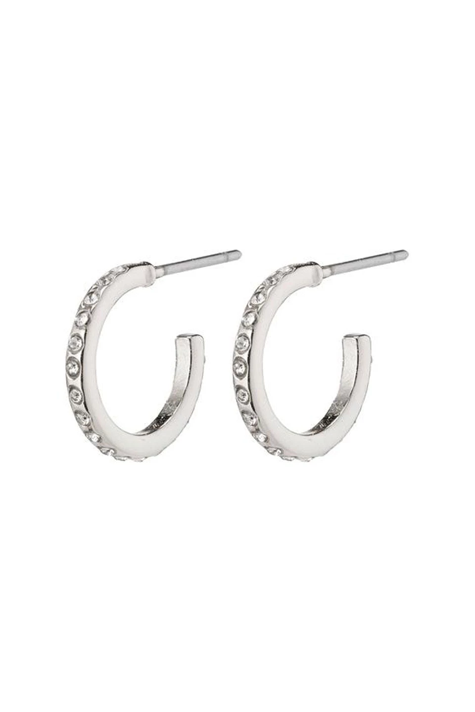Pilgrim Roberta Pi Silver Plated Crystal 12mm Earrings