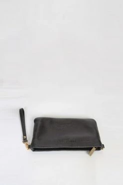 Federation Support Local Ryder Black Small Leather Gold Hardware Cross Body Clutch Bag