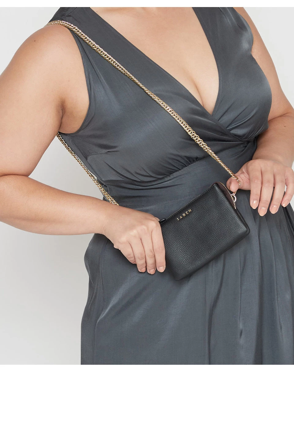 SABEN Bags Get The Look Lily Crossbody Black Bag With Chain