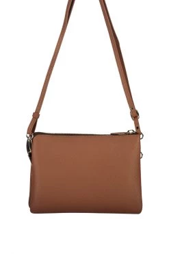 SABEN Bags Tilly Multi Pocket Tan Leather Crossbody Clutch Support Local