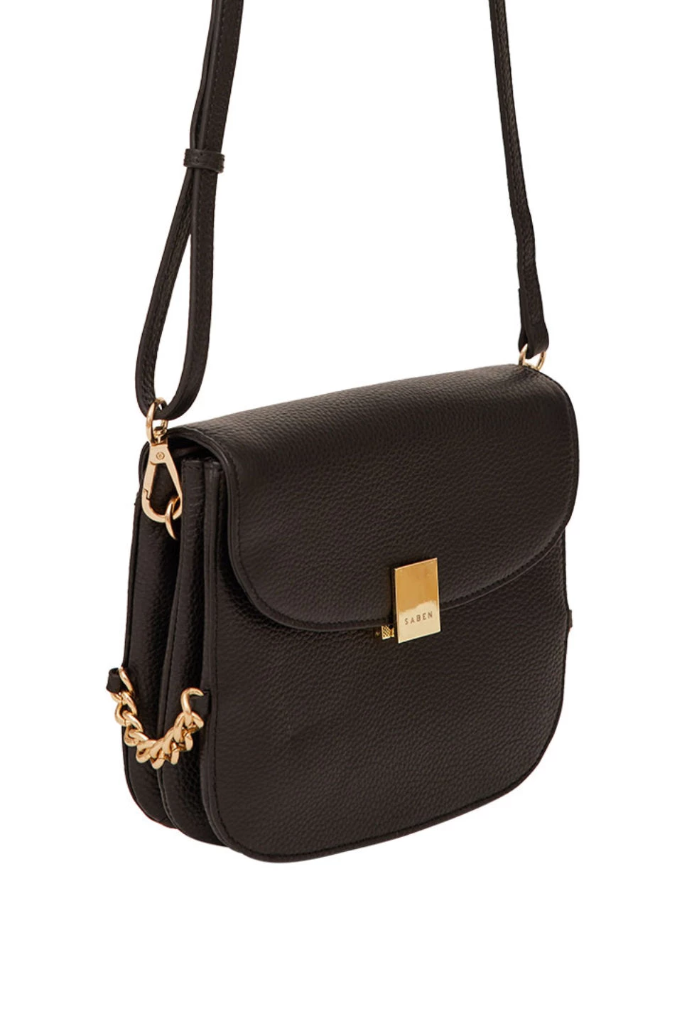 SABEN Bags Blaise Black Leather Crossbody Bag