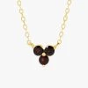 Silver Linings Casanova Gold Chain Necklace With Three Black Garnets Jewellery