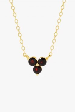 Silver Linings Casanova Gold Chain Necklace With Three Black Garnets Jewellery