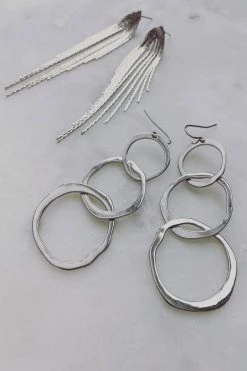 Flo Gives Back 15% To Women In Need Jewellery Waterfall Chain Rhodium Earrings