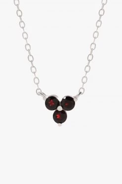 Silver Linings Jewellery Casanova Silver Chain Necklace With Three Black Garnets
