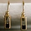 Silver Linings Jewellery Realm Gold Square Sleeper Earring With Black Garnet