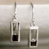 Silver Linings Jewellery Realm Silver Square Sleeper Earring With Black Garnet