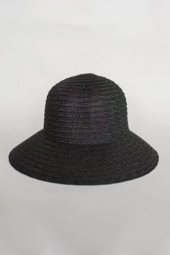 Sophie So Shady Woven Black Hat Hats & Beanies