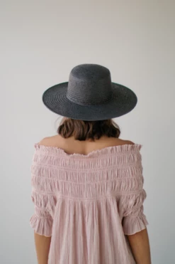 Sophie So Boater Black Hat Hats & Beanies