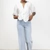 Among The Brave Billie Light Blue High Waist Long Wide Leg Denim Jean