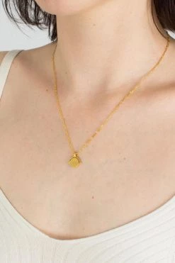 Brie Leon Jewellery 925 Robert Spinning Disc Pendant Gold Necklace