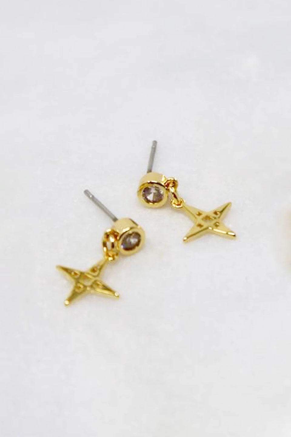 Lindi Kingi Star Stud Drop Earrings Gold Jewellery