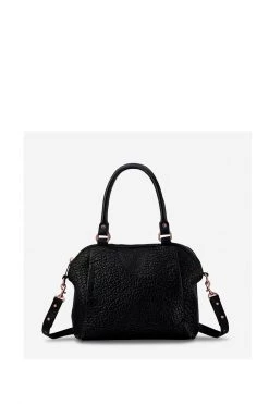 Status Anxiety Bags & Wallets Force Of Being Black Bubble Leather Handbag