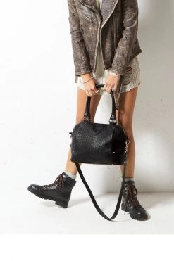 Status Anxiety Bags & Wallets Force Of Being Black Bubble Leather Handbag