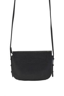 Status Anxiety In Her Command Curved Base Black Cross Body Bag With Stud Detail Bags & Wallets