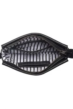 Status Anxiety In Her Command Curved Base Black Cross Body Bag With Stud Detail Bags & Wallets