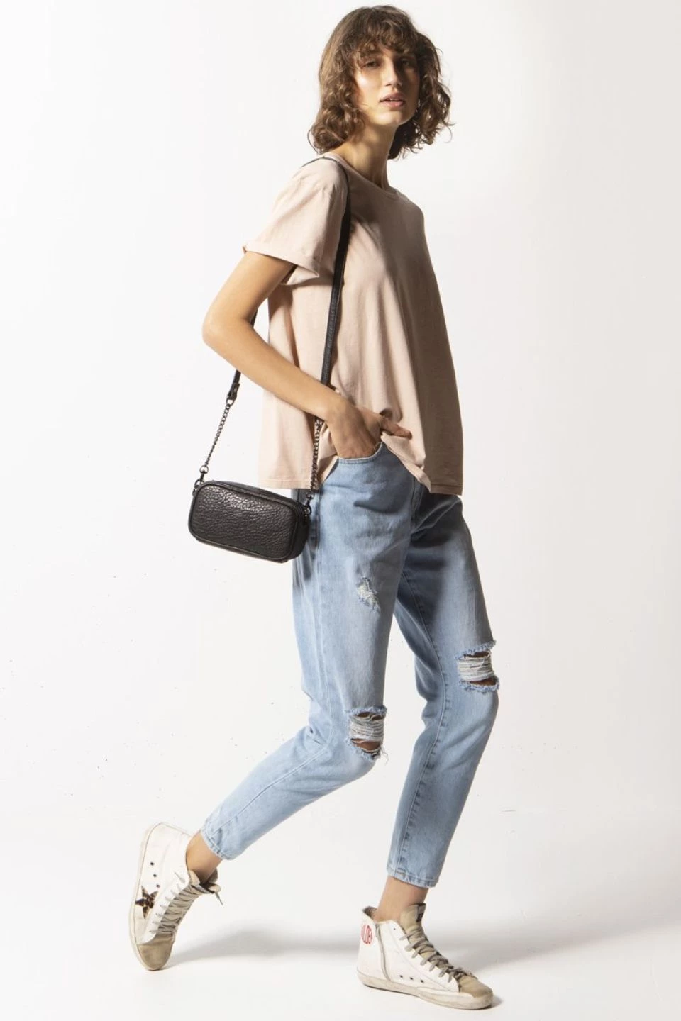 Status Anxiety New Normal Black Bubble Mini Cross Body With Chain