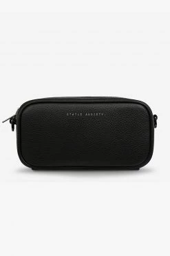 Status Anxiety Bags & Wallets New Normal Black Matt Mini Cross Body With Chain