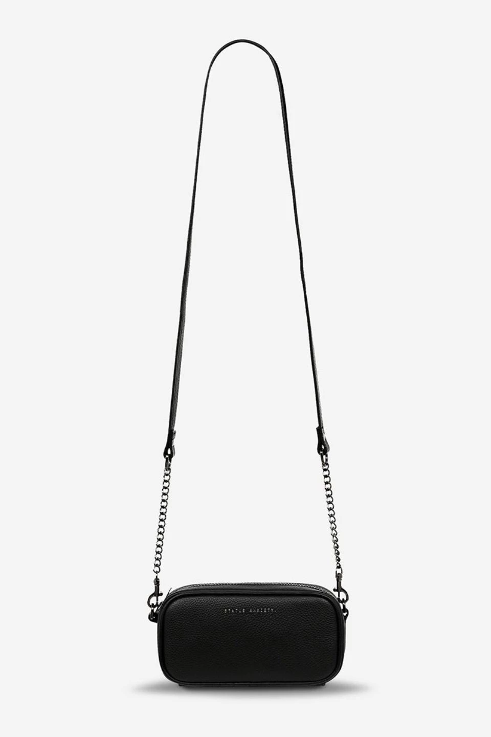 Status Anxiety Bags & Wallets New Normal Black Matt Mini Cross Body With Chain