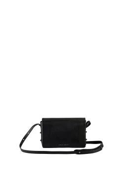 Status Anxiety Succumb Shoulder Bag Black Fold Over Side Studs