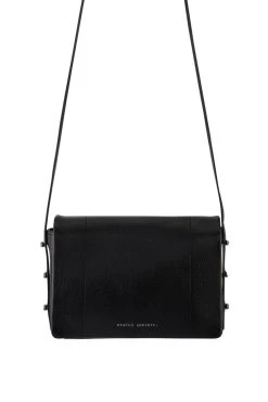 Status Anxiety Succumb Shoulder Bag Black Fold Over Side Studs
