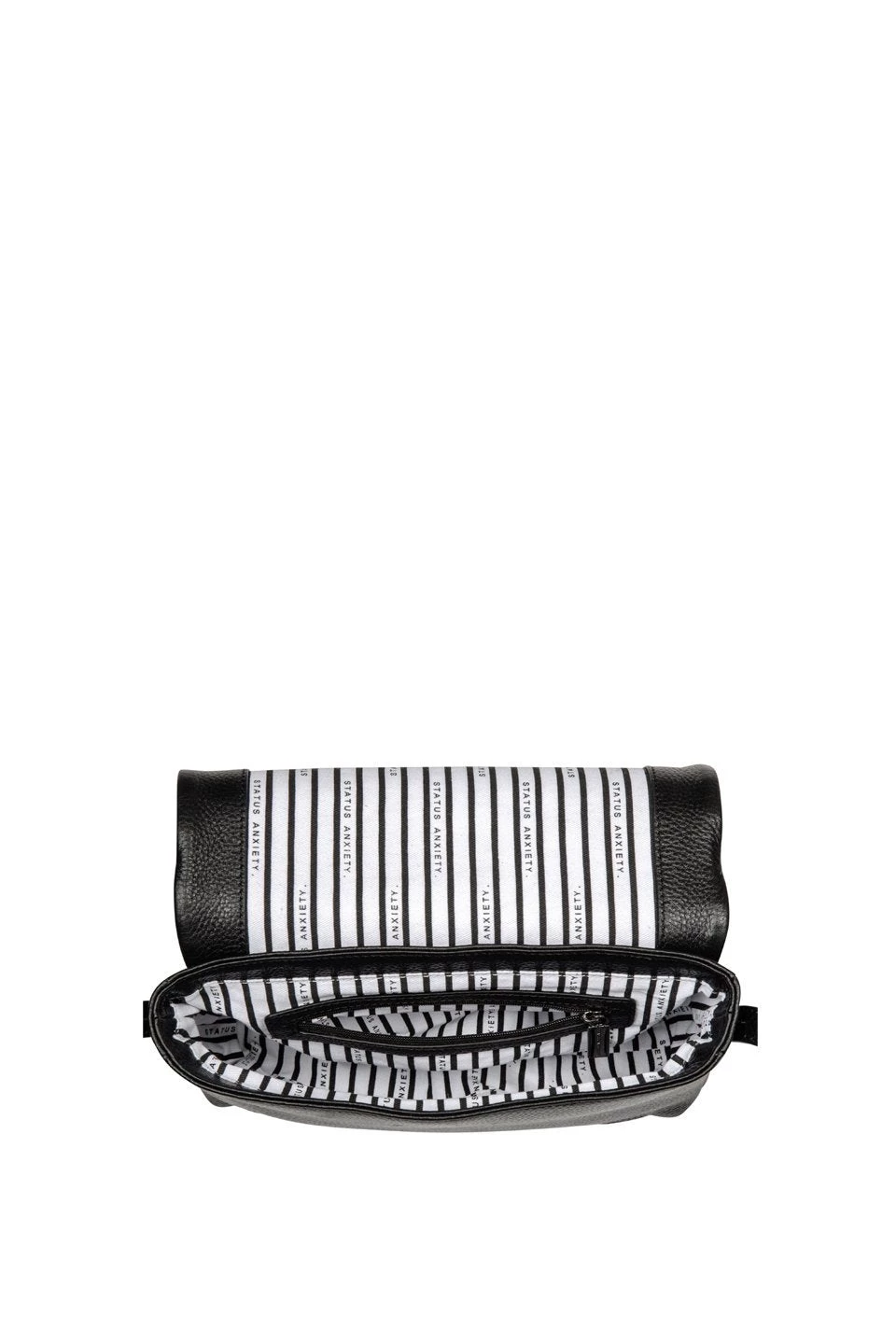 Status Anxiety Succumb Shoulder Bag Black Fold Over Side Studs