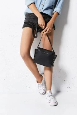 Status Anxiety The Ascendants Black Shoulder Bag With Chunky Zips